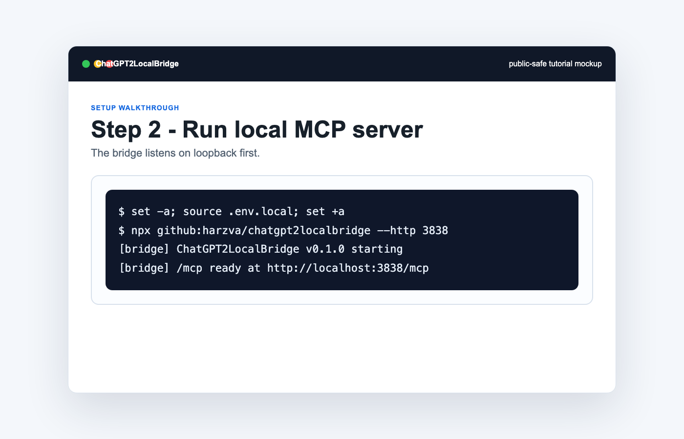 Run local MCP server screenshot